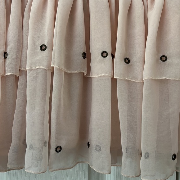 Pink Flowy Double Ruffle Skirt - Picture 3 of 5